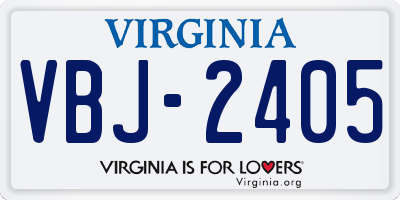 VA license plate VBJ2405