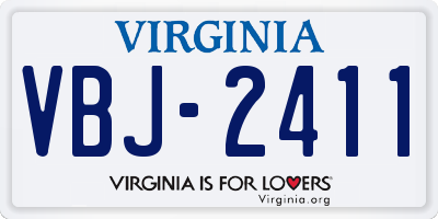 VA license plate VBJ2411