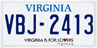 VA license plate VBJ2413