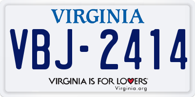 VA license plate VBJ2414
