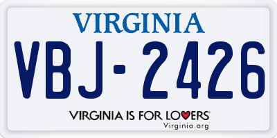 VA license plate VBJ2426
