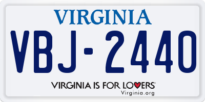 VA license plate VBJ2440