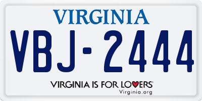 VA license plate VBJ2444