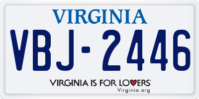 VA license plate VBJ2446