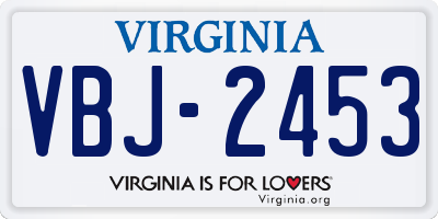 VA license plate VBJ2453
