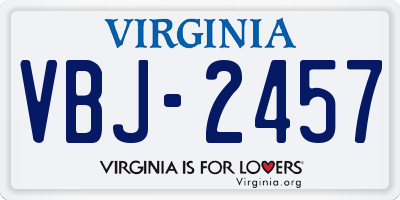 VA license plate VBJ2457
