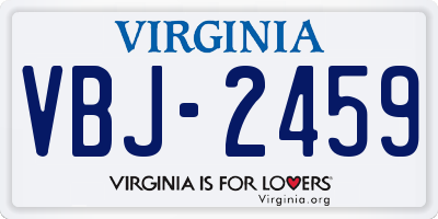 VA license plate VBJ2459