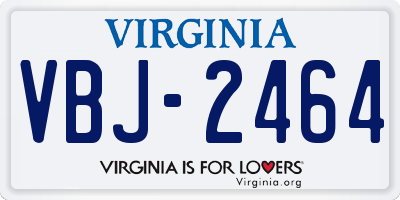 VA license plate VBJ2464