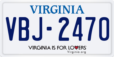 VA license plate VBJ2470
