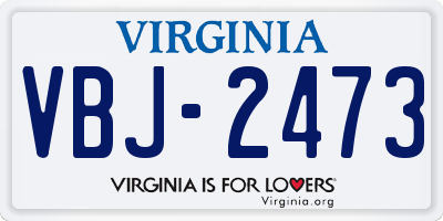 VA license plate VBJ2473