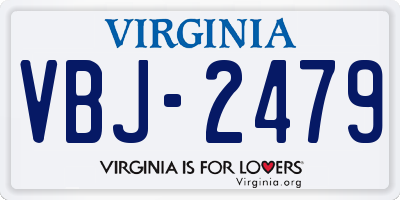 VA license plate VBJ2479