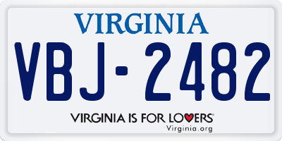 VA license plate VBJ2482
