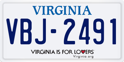 VA license plate VBJ2491