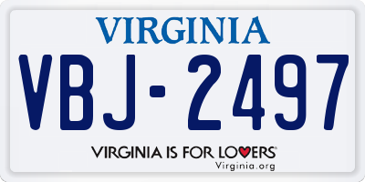 VA license plate VBJ2497
