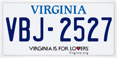 VA license plate VBJ2527