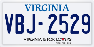 VA license plate VBJ2529