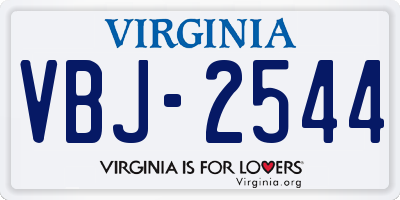 VA license plate VBJ2544