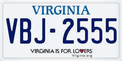 VA license plate VBJ2555
