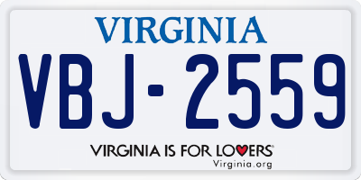 VA license plate VBJ2559