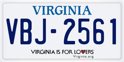 VA license plate VBJ2561