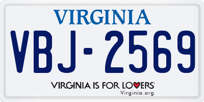 VA license plate VBJ2569