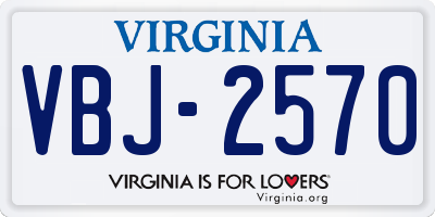 VA license plate VBJ2570