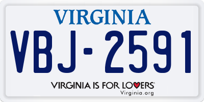 VA license plate VBJ2591
