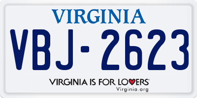 VA license plate VBJ2623