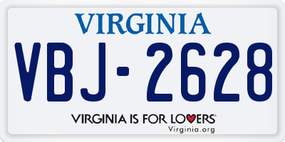 VA license plate VBJ2628