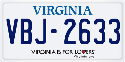 VA license plate VBJ2633