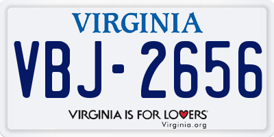 VA license plate VBJ2656