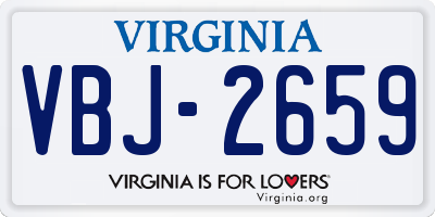 VA license plate VBJ2659