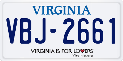 VA license plate VBJ2661