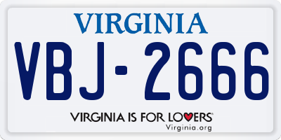 VA license plate VBJ2666