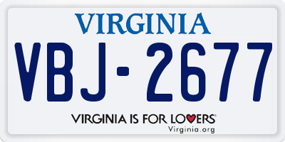 VA license plate VBJ2677