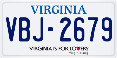 VA license plate VBJ2679