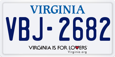 VA license plate VBJ2682