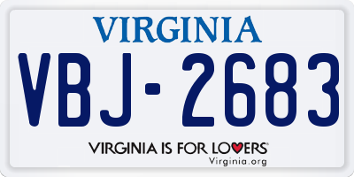 VA license plate VBJ2683
