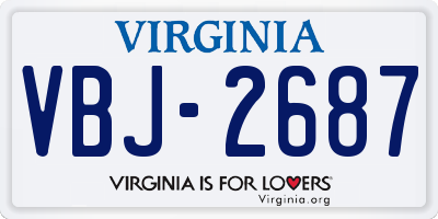 VA license plate VBJ2687