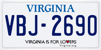 VA license plate VBJ2690
