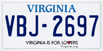 VA license plate VBJ2697