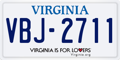 VA license plate VBJ2711