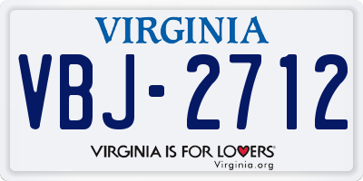 VA license plate VBJ2712
