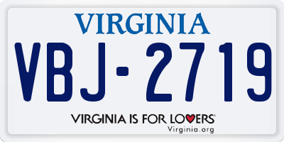 VA license plate VBJ2719