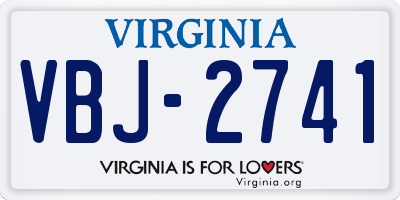 VA license plate VBJ2741