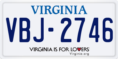 VA license plate VBJ2746