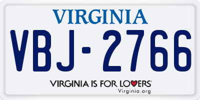 VA license plate VBJ2766