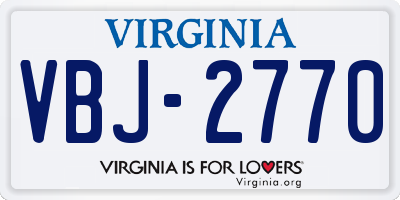 VA license plate VBJ2770