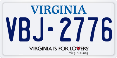 VA license plate VBJ2776