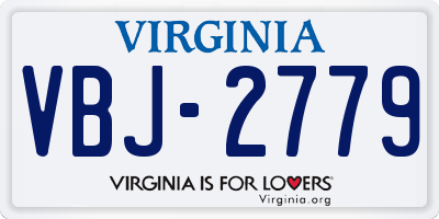 VA license plate VBJ2779